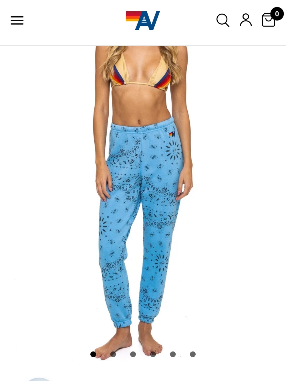 Aviator Nation Light Blue Kids Sweatpants with Yellow Logo